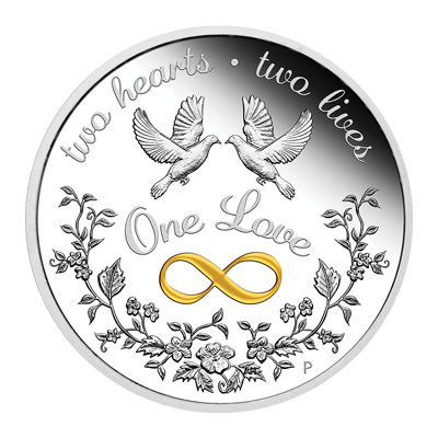 A picture of a 1oz One Love Silver Proof Coin
